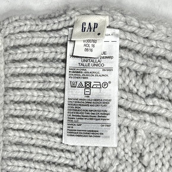 Chunky Fisherman Cable Knit Wool Alpaca Scarf in Light Grey Soft Unisex - NWOT - Picture 8 of 9